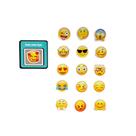 Cartela com 16 Imãs de geladeira e superfícies de metal Emoji sortidos e Humor do dia para Decoração em Manta magnética