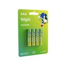 Cartela com 4 pilhas AAA Alcalina Energy Elgin