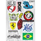 Cartela De Adesivos - C001- Carro - Moto - Caminhão - Bike - Stickers - Marcas - Diversos Cartela De Adesivos - C001- Carro - Moto - Caminhão - Bike - Stickers - Marcas - Diversos