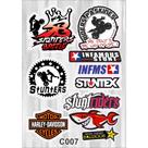 Cartela De Adesivos - C007- Carro - Moto - Caminhão - Bike - Stickers - Marcas - Diversos Otima Reso