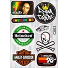 Cartela De Adesivos Diversas Carletas 40 Modelos - - Carro - Moto - Caminhão - Bike - Stickers - Ma