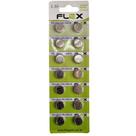 Cartela de Bateria Flex FX-LR1130 / AG10 1.5V 17 Unidade