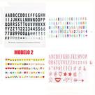 Cartela De Letras Simbolos Numeros Vermelho P Light Box A4