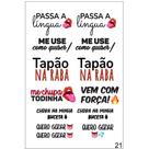 Cartela de tatuagem temporaria adesiva frases eróticas 15x10cm libido
