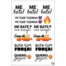 Cartela de tatuagem temporaria adesiva frases eróticas 15x10cm libido