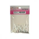Cartela Grampo Fixa Fio Tipo Garra Branco Preguim Coaxial 07Mm Com 15 Pecas 0050