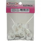 Cartela Grampo Fixa Fio Tipo Garra Branco Preguim Coaxial 10Mm Com 10 Pecas 3846