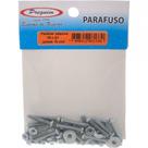 Cartela Parafuso Rosca Maquina Preguim Redonda 1/8 X 3/4+Porca+Arruela Com 15 Pecas 1330