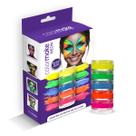 Cartela Tinta Facial Neon Maquiagem Fluorescente 5 Cores Colormake