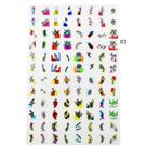 Cartelão adesivos películas 3d para unhas - 12 modelos loja pérola barbie flores raminhos marcas art nail gatinho coração panda mickey minnie