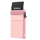 Cartera YESIIW Slim con Bloqueo RFID Porta Tarjetas Rosa Flor