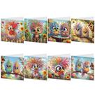 Cartões comemorativos de pintura de arte com diamantes LazyFold Crazy Birds