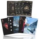 Cartões de baralho impermeáveis WJPC Warrior Gold com caixa de presente