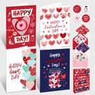 Cartões de Dia dos Namorados decoráveis, pacote com 8, laminados de 10 x 15 cm com envelopes
