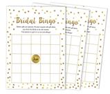 Cartões de Jogo em Branco Quadrados para Chá de Noiva e Despedida em Ouro - Conjunto com 50 - Inkdotpot