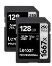 Cartões de Memória Lexar Professional 128GB (2 Unidades) - 1667x SDXC