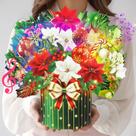 Cartões de Natal Yinqing Light Music - Flor Eterna 33cm
