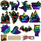 Cartões de papel artístico Crafts Scratch Off, pacote com 48 unidades, Halloween Max Fun