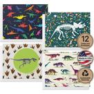 Cartões de papelaria, galhos, papel, cartões comemorativos de dinossauros variados