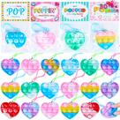 Cartões e Brinquedos de Chaveiro Pop Fidget para o Dia dos Namorados (30 Unidades)