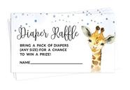 Cartões para Chá de Bebê com Tema de Girafa e Animais da Selva, 30 Unidades - Inkdotpot Cartões para Chá de Bebê com Tema de Girafa e Animais da Selva, 30 Unidades - Inkdotpot