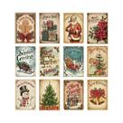 Cartões Postais De Natal Retrô Vintage 12 Peças, Cartões De Bênção Com Papai Noel, Rena E Árvore De