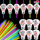 Cartões-presente de Dia dos Namorados com Glow Sticks, 36 pacotes