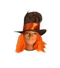 Cartola Chapeleiro c/ Peruca Laranja Fantasia Cosplay Festa