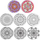 Cartolina para colorir Kinlop Fuzzy Mandala 48 unidades para crianças/adultos
