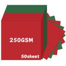 Cartolina YINUOYOUJIA 12x12" 50 folhas 250 g/m2 vermelha verde