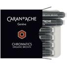 Cartucho Caneta Tinteiro com 6 unidades Chromatics Brown Organic Caran D'Ache 8021.049