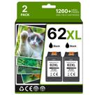 Cartucho de tinta Adoccur 62XL preto, 2 unidades, para impressoras HP