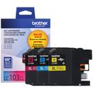 Cartucho de tinta Brother LC1033PKS Innobella de alto rendimento, 600 ml, pacote com 3