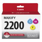 Cartucho de tinta Canon PGI-2200, pacote multicolorido de 3 cores