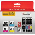 Cartucho de Tinta Canon PGI-250/CLI-251 con 50 Hojas de Papel Fotográfico Cartucho de Tinta Canon PGI-250/CLI-251 con 50 Hojas de Papel Fotográfico