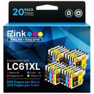 Cartucho de tinta E-Z Ink compatível com Brother LC61 LC65 XL 20P Cartucho de tinta E-Z Ink compatível com Brother LC61 LC65 XL 20P