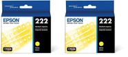 Cartucho de tinta Epson T222 amarelo de capacidade padrão (pacote com 2)