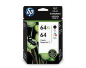 Cartucho de tinta HP 64 CLR/64XL BLK (3YP23AN 140), pacote com 2