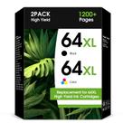 Cartucho de tinta JYZBRW 64XL preto e colorido combo pack