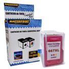 Cartucho de Tinta Masterprint Compatível com 667xl 667 para Deskjet 2374 2376 2774 2776 6475 6476 Colorido 13ml