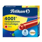 Cartucho de Tinta Pelikan 4001 TP/6 Vermelho Cartucho de Tinta Pelikan 4001 TP/6 Vermelho