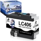 Cartucho de tinta preta Double D LC406 para impressoras Brother