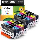 Cartucho de tinta Smart Ink compatível com HP 564 XL 564XL, pacote com 10