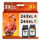 Cartucho de Tinta Ubinki 243XL 244XL Preto e Tricolor Kit com 2