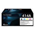Cartucho de toner 414A, pacote com 4 unidades, PRINKUS com chip de reposição