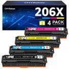 Cartucho de toner CmyBabee compatível com HP 206X 206A, pacote com 4