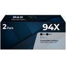 Cartucho de toner CocoKitch 94X CF294X preto, pacote com 2