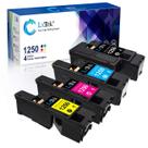 Cartucho de toner compatível com LXtek para impressora Dell 1250, pacote com 4 Cartucho de toner compatível com LXtek para impressora Dell 1250, pacote com 4