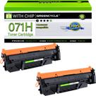Cartucho de toner greencycle 071H CRG-071H preto 2Pk com chip