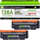 Cartucho de toner greencycle 138A W1380A preto, pacote com 2